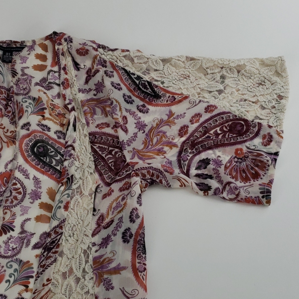 American Eagle Lace Detail Boho Kimono Size XS-S - Picture 3 of 7